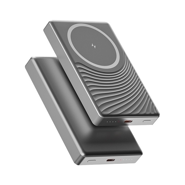 Newest Portable 5000mah Ultra Slim Wireless Battery Phone Charger Metal Power Bank With Led Display Magnetic Power Bank