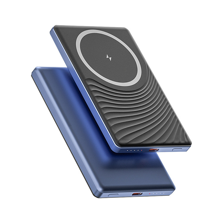Newest Portable 5000mah Ultra Slim Wireless Battery Phone Charger Metal Power Bank With Led Display Magnetic Power Bank